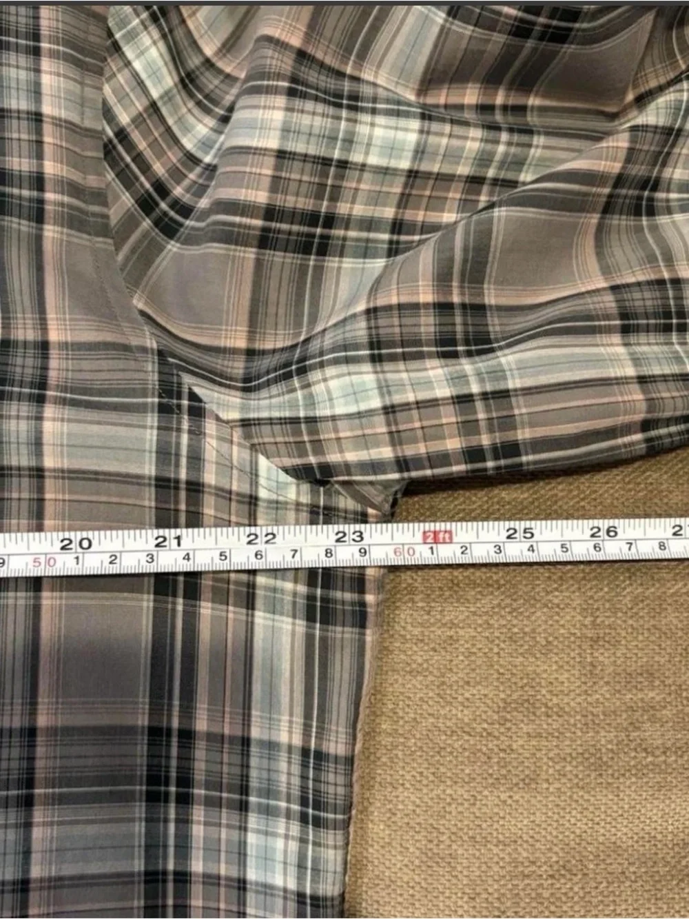 EUC! John Varvatos Men's Plaid Long-Sleeve Button-Up Shirt Gray/Taupe XX